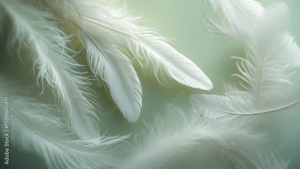 Fototapeta premium Fluffy fresh pastel lime green feather fashion design background with fuzzy textured soft-focused closeup - Fashion Color Trends Spring Summer 2016