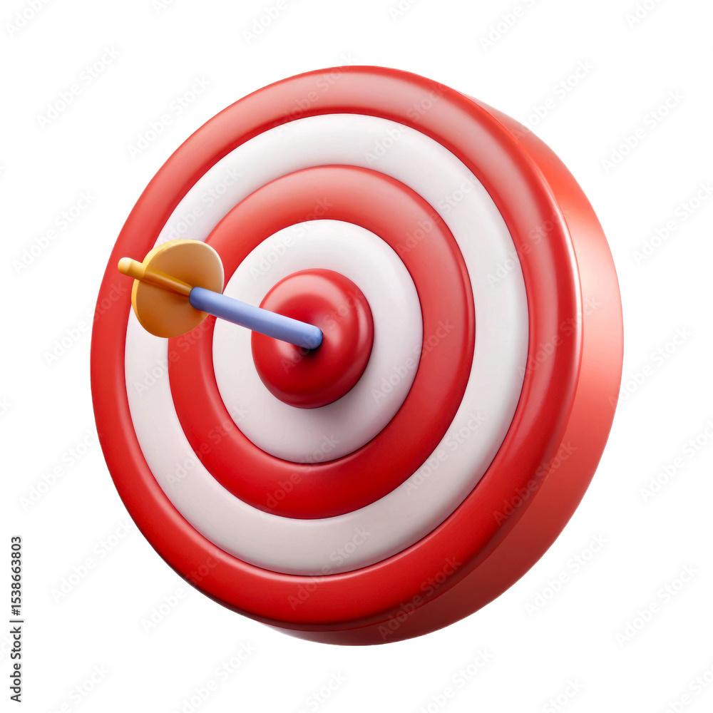 Target with a red and white bullseye featuring an arrow Target with a red and white bullseye featuring an arrow