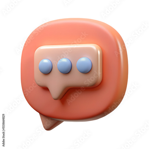 3d-icon-of-a-message-chat-bubble--clay-style- Transparent Background