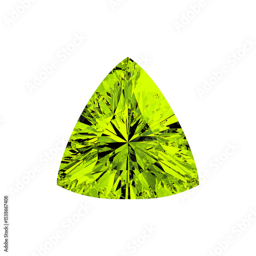 trillion curved cut peridot gemstone