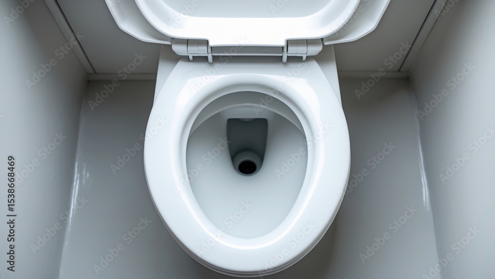 Fototapeta premium Isolated on a white background, flush tank sanitary ware, 2-piece separate toilet.