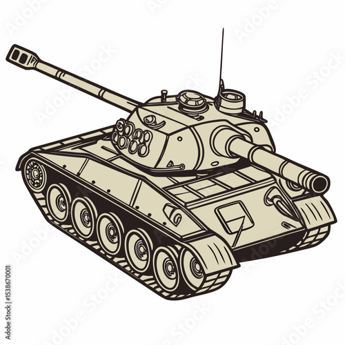 Army Tank Military Vector Illustration