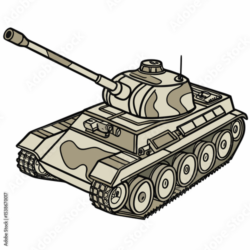 Army Tank Military Vector Illustration