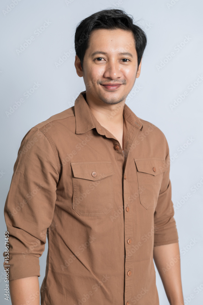 Fototapeta premium Portrait handsome man on white background