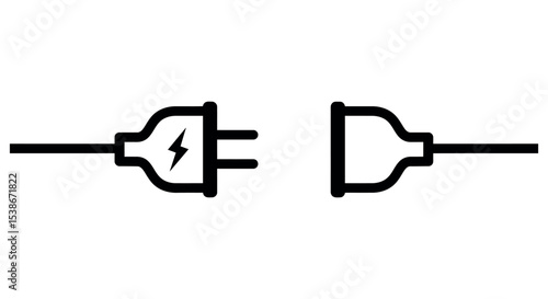 Energy connection concept with plug and socket for technology or electronic design vector illustration