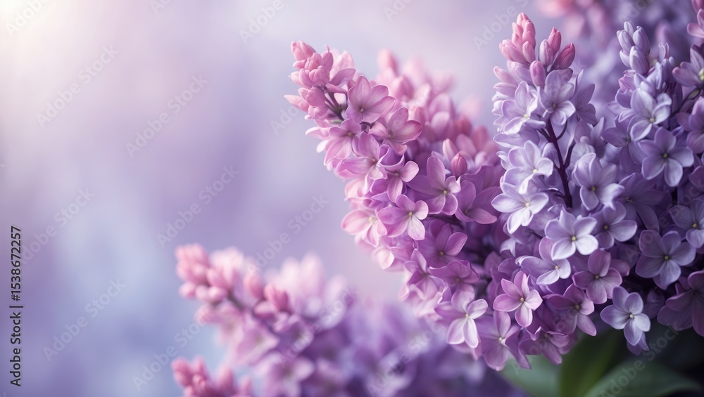Beautiful wide-angle soft spring background featuring lilac flowers. Panoramic pastel floral pink and purple template for web banners. Greeting card with space for text. Beautiful wide-angle soft spring background featuring lilac flowers. Panoramic pastel floral pink and purple template for web banners. Greeting card with space for text.