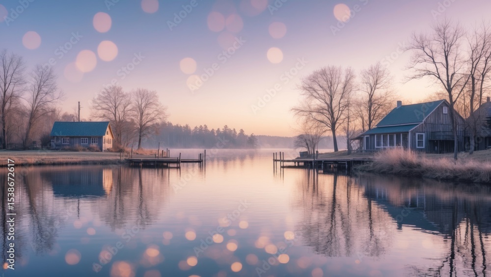 Obraz premium Early morning view over Lake