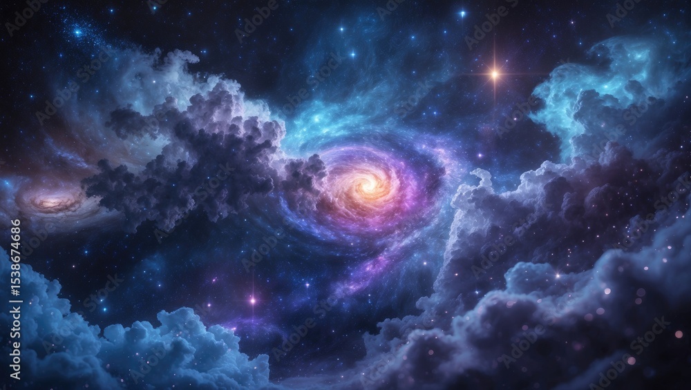 Fototapeta premium Galaxy image generated with generative AI tools.