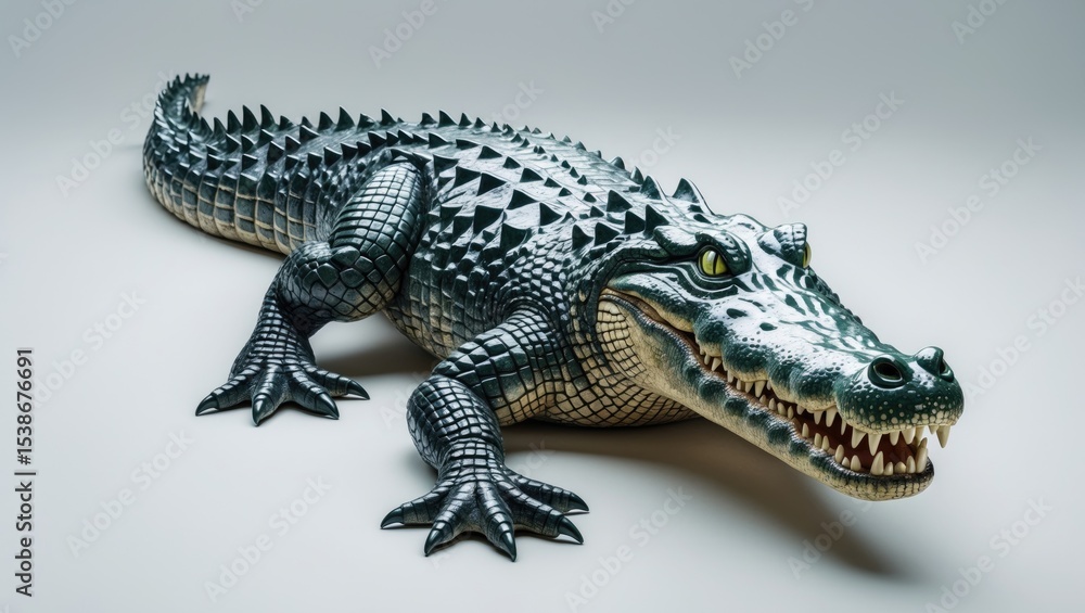 Fototapeta premium Risks posed by dangerous crocodile isolated