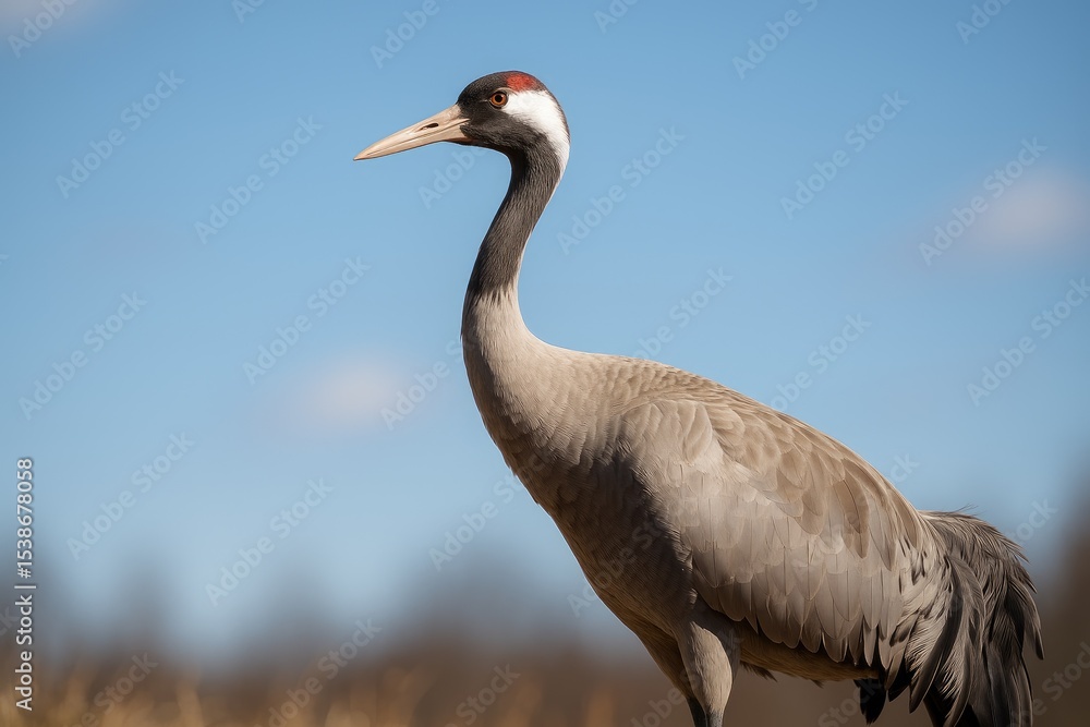 Fototapeta premium Overview of the Common Crane Species and Its Characteristics