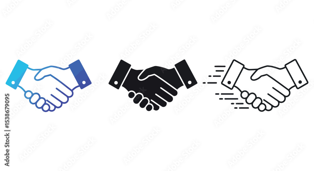 Business agreement concept with diverse handshake icons for marketing and communication design vector illustration Business agreement concept with diverse handshake icons for marketing and communication design vector illustration