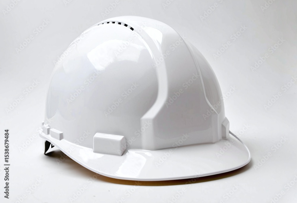 Fototapeta premium A white construction helmet in a mockup on a clean white background