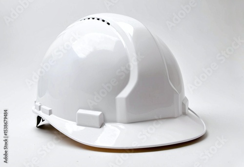 A white construction helmet in a mockup on a clean white background