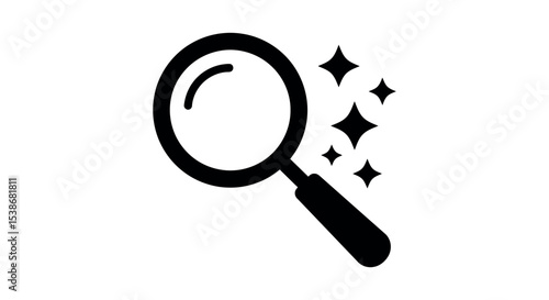 Magnifying glass symbolizing discovery and searching themes for design projects vector illustration
