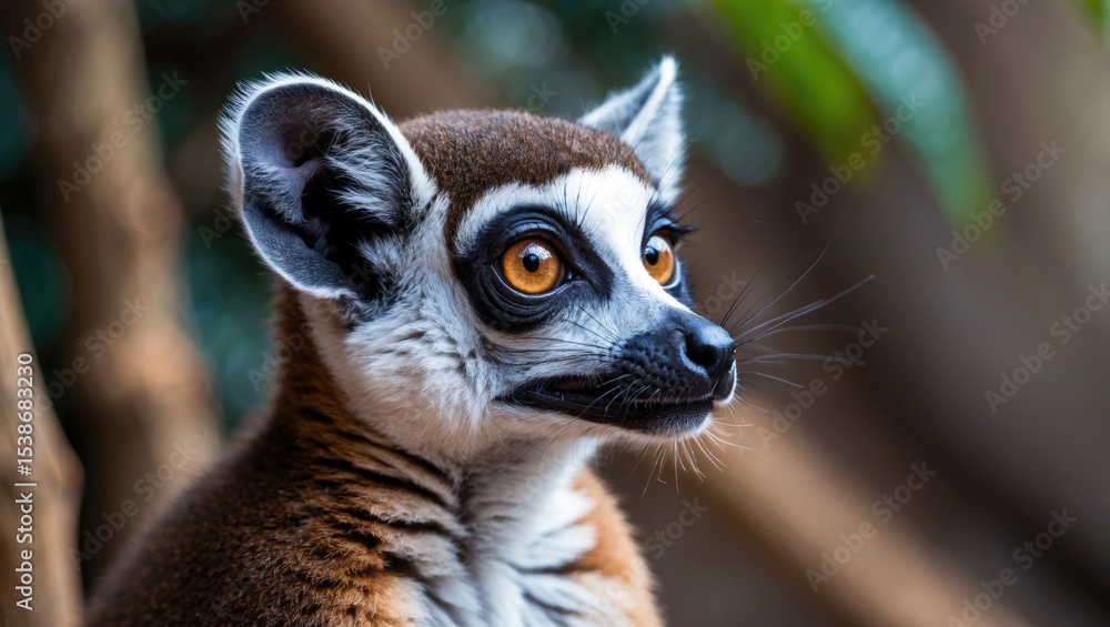 An inquisitive lemur gazes in my direction An inquisitive lemur gazes in my direction