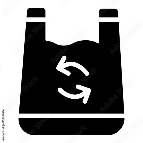 recycle plastic bag Solid icon