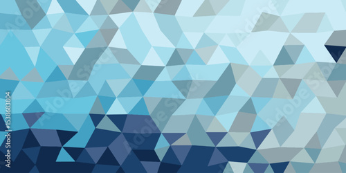 Abstract Low Poly Background Blue Gray Tones Triangles Geometric Pattern