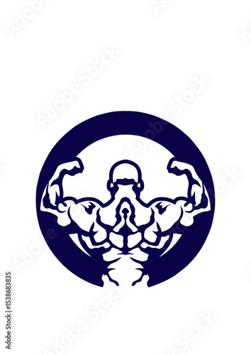 bodybuilding logo musculation dos biceps 