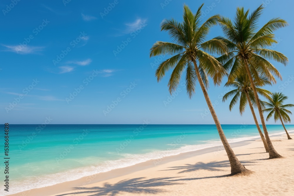 Stunning panorama of a pristine coastal area with crystal-clear waters and sandy shores Stunning panorama of a pristine coastal area with crystal-clear waters and sandy shores