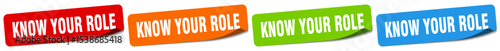 know your role sticker. know your role sticker set on white background