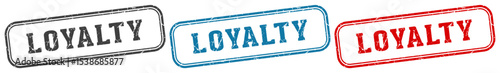loyalty stamp. loyalty rectangular stamp set isolated on white background