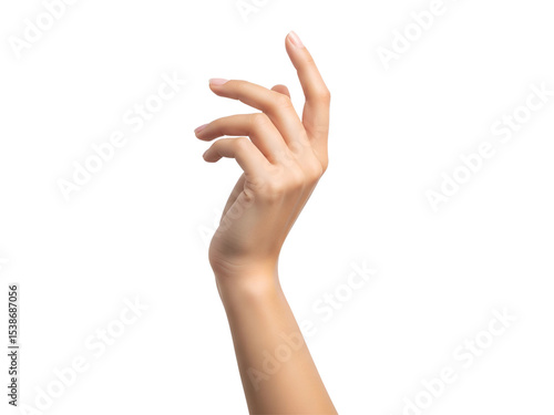 Young Woman’s Hand Transparent Background Feminine Skin and Gesture Concept