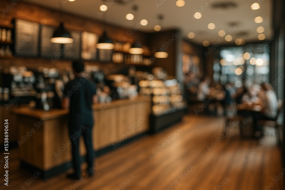Bokeh Effect with a Blurred Coffee Shop Scene Bokeh Effect with a Blurred Coffee Shop Scene