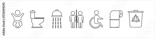 toilet icon in line style