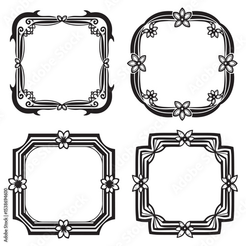 Artisan Decorative Vector Floral Border Packs
