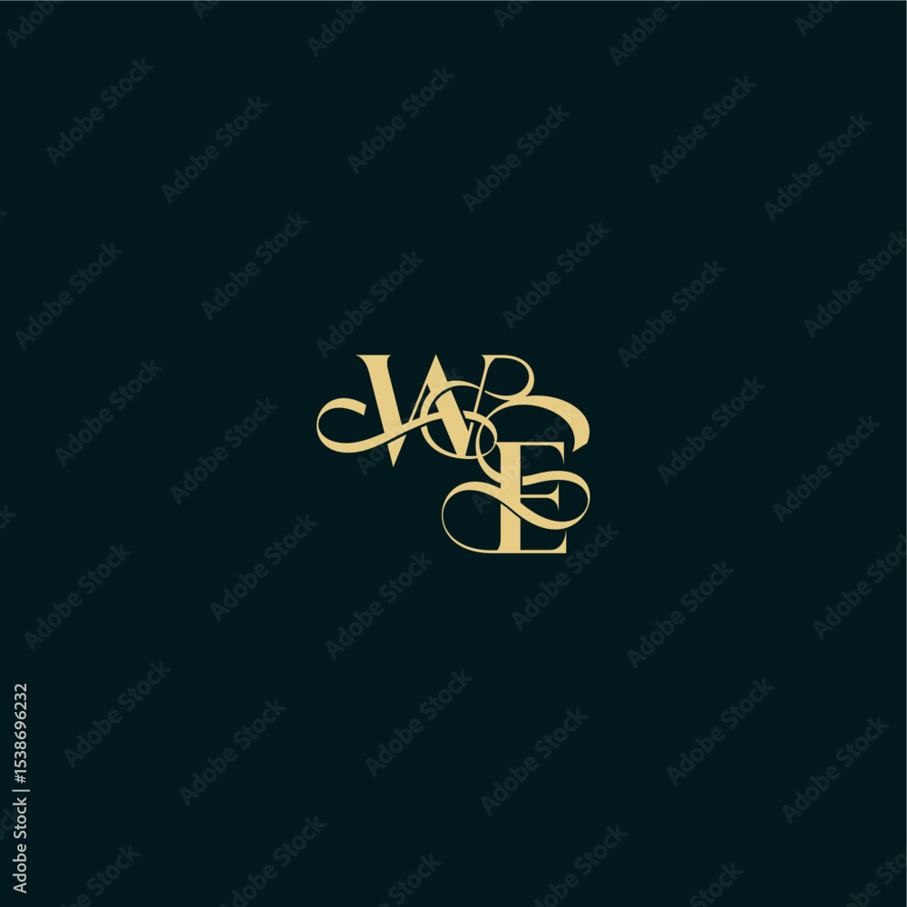 elegant and curvy style monogram WE bold concept design letter wedding logo initial elegant and curvy style monogram WE bold concept design letter wedding logo initial