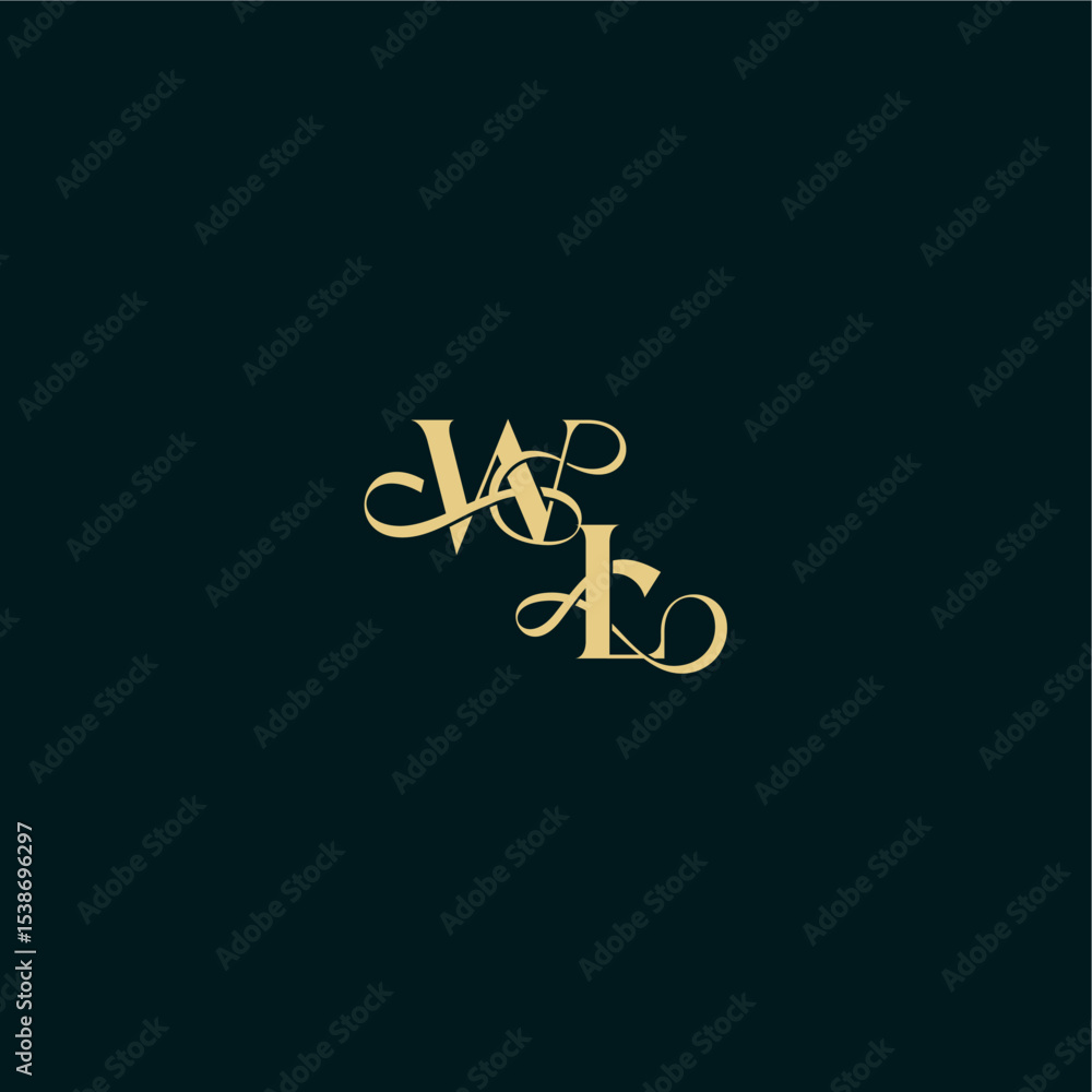 elegant and curvy style monogram WL bold concept design letter wedding logo initial elegant and curvy style monogram WL bold concept design letter wedding logo initial