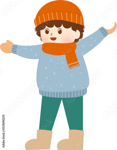 child playing snowballs