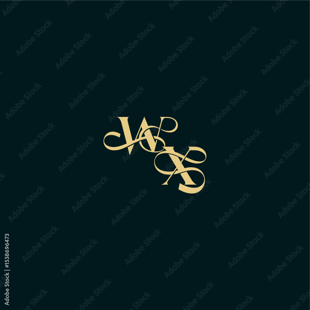 elegant and curvy style monogram WX bold concept design letter wedding logo initial elegant and curvy style monogram WX bold concept design letter wedding logo initial