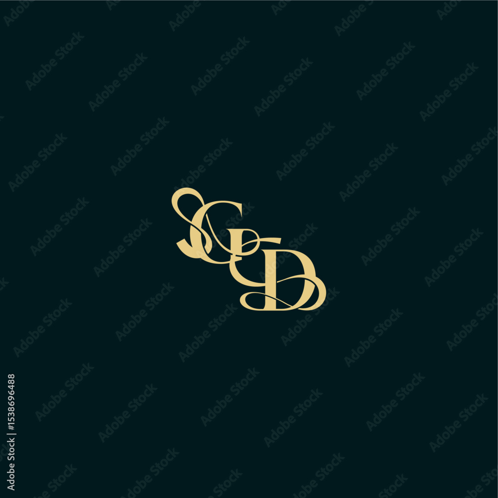 wedding logo initial bold concept design letter elegant and curvy style monogram GD wedding logo initial bold concept design letter elegant and curvy style monogram GD