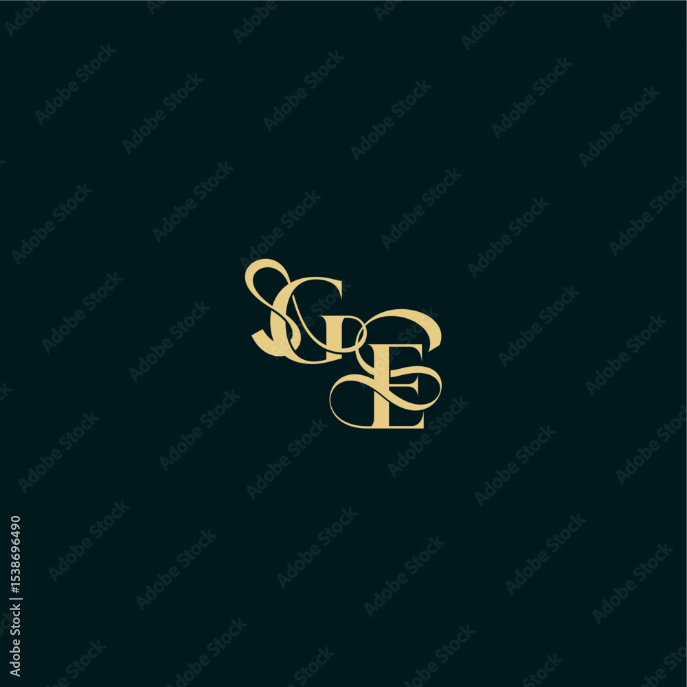 wedding logo initial bold concept design letter elegant and curvy style monogram GE wedding logo initial bold concept design letter elegant and curvy style monogram GE