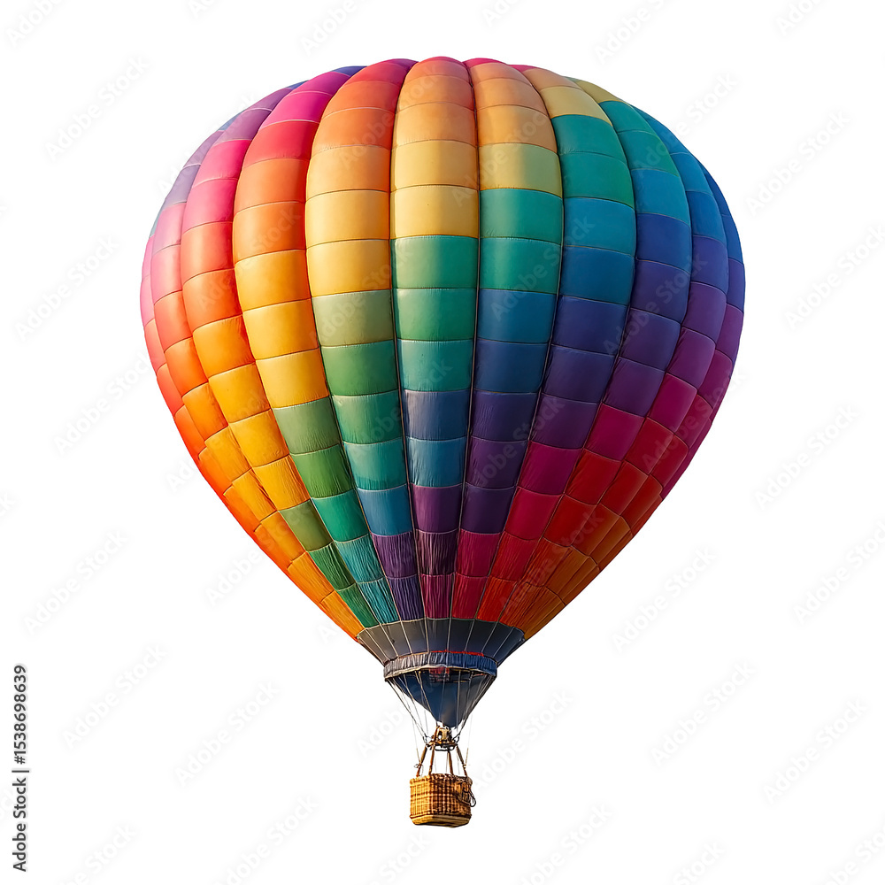 Fototapeta premium **Title:** Vibrant Hot Air Balloon Soars Against the Sky