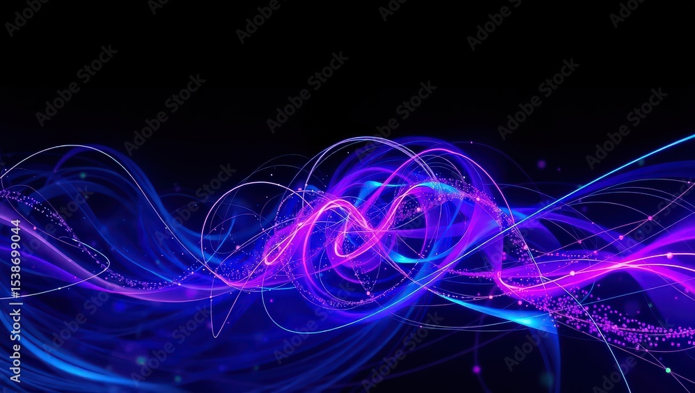 Obraz premium Neon Flowing Lines: Futuristic Energy Concept
