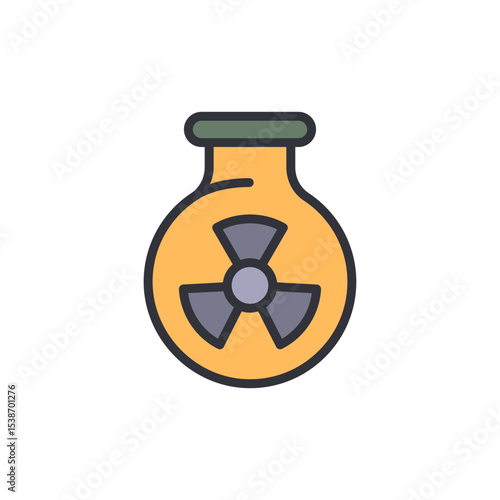 Isolated Vector Graphic Representing Radioactive Substance In Container