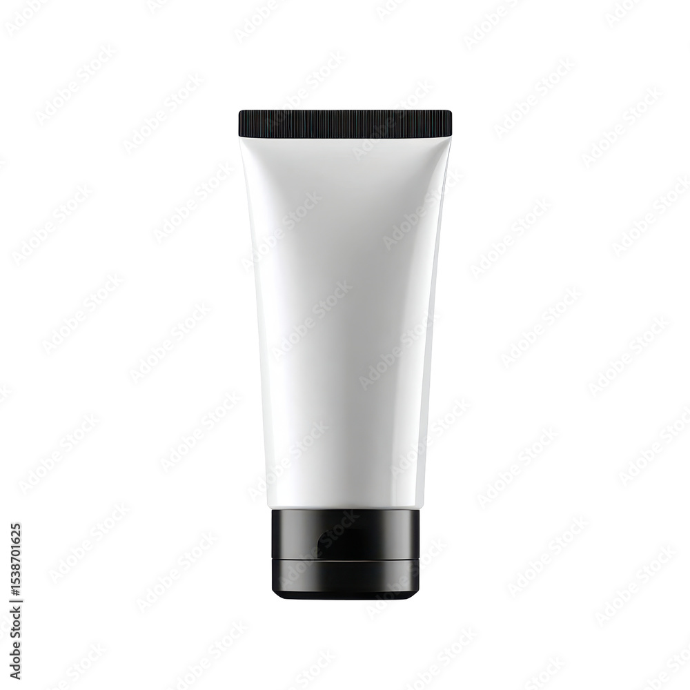 Blank Cosmetic Tube with Black Cap and White Label for Beauty Product Showcase and Branding Purposes on transparent background Blank Cosmetic Tube with Black Cap and White Label for Beauty Product Showcase and Branding Purposes on transparent background