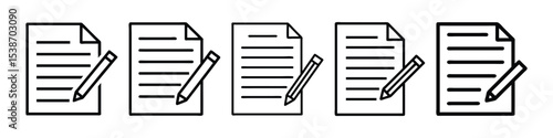 Paper documents icons. Line symbol. File icon. Folded written paper. Line icon - stock vector.