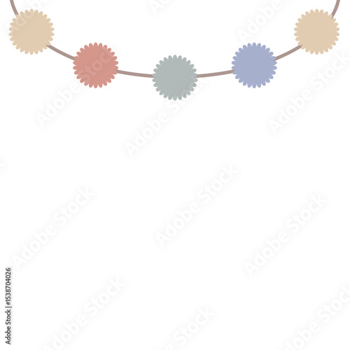 Pastel Pom-Pom Party Aesthetic Decorative Garland