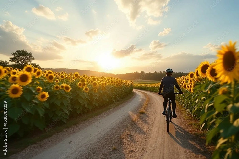 Obraz premium cyclist on the road