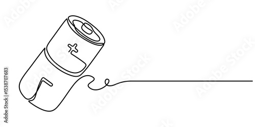 Continuous one line drawing of battery charging vector illustration, Continuous one line drawing of battery charging vector illustration, Continuous one line drawing of battery charging Lightning. 