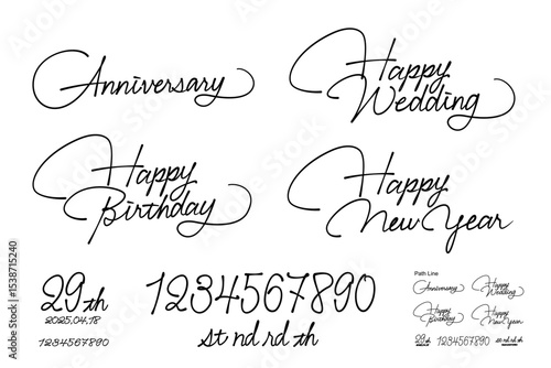 stylish cursive celebrations letter
