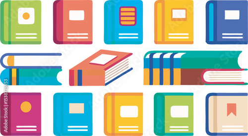 A diverse collection showcasing open and closed books captured from multiple angles and perspectives, perfect for creative projects.