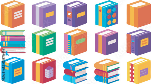 A diverse collection showcasing open and closed books captured from multiple angles and perspectives, perfect for creative projects.