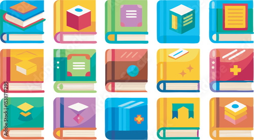 A diverse collection showcasing open and closed books captured from multiple angles and perspectives, perfect for creative projects.