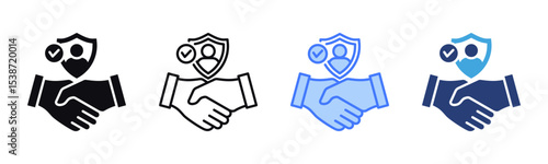 Trustworthiness icon sheet multiple style collection