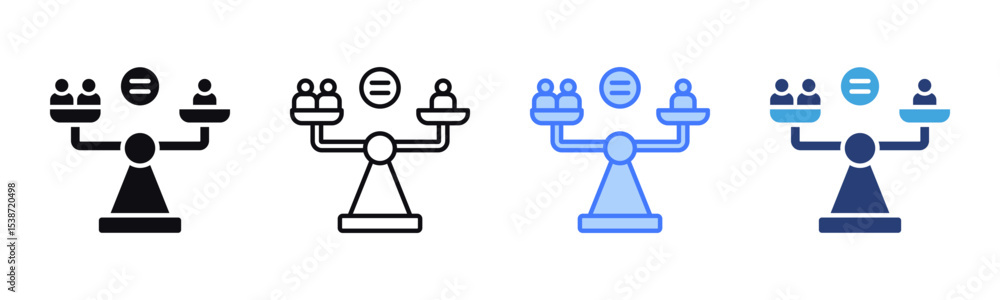 Impartiality icon sheet multiple style collection Impartiality icon sheet multiple style collection
