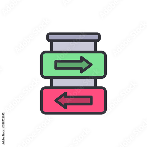 Directional Indicator Featuring Arrows Pointing Left And Right Symbolism